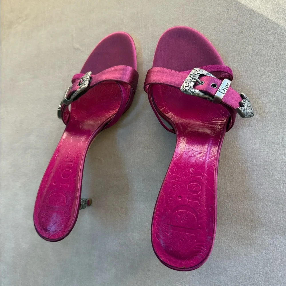 Vintage Dior Western Kitten Heel Sandals - Picture 2 of 6